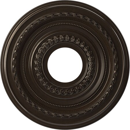 Ekena Millwork Cole PVC Medallion (Canopies up to 4 1/4"), 13"OD x 3 1/2"ID x 3/4"P, Universal Metallic Rustic Mist CMP13COERU